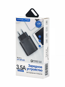 Зарядка для телефона, зарядное устройство с USB 20W адаптер QC 3.0 Орбита OT-APU30 Черный